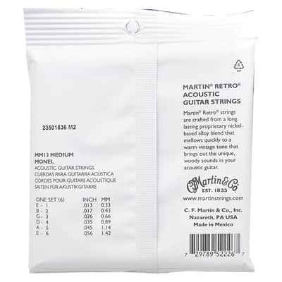 Martin MM13 Retro Monel Acoustic Guitar Strings Medium 13-56 image 2