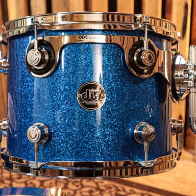 DW Performance Blue Sparkle Drum Set - 18x22,9x13,14x16 image 2