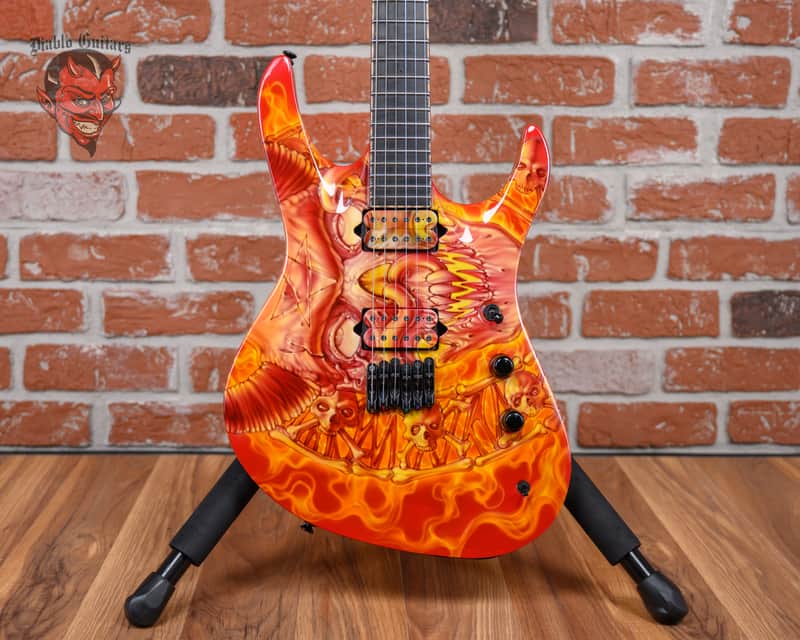 Jackson USA Signature Chris Broderick Soloist HT6 Devil & Flames Graphic by Mike Learn 2015 w/OHSC image 1
