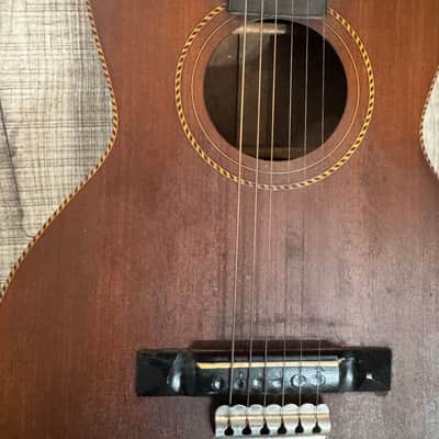 Antique 1920s Parlor Guitar Oscar Schmidt George Washburn Regal Supertone Walnut image 5