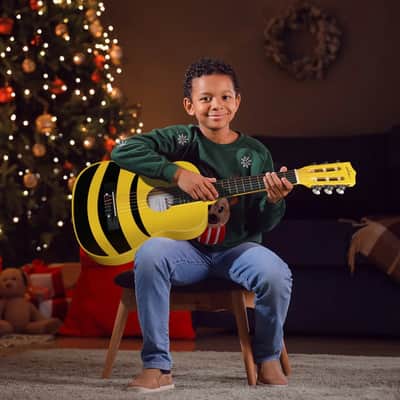 ADM Beginner Acoustic Classical Guitar Nylon Strings Wooden Guitar Bundle Kit for Kid Boy Girl Student Youth Guitarra Online Lessons with Gig Bag, Strap, Tuner, Picks (30 Inch, Honey Bee) image 8