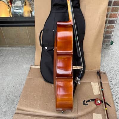 Unbranded 1/2 Size Cello W/ Bow, Bag, & Rosin - Natural image 3