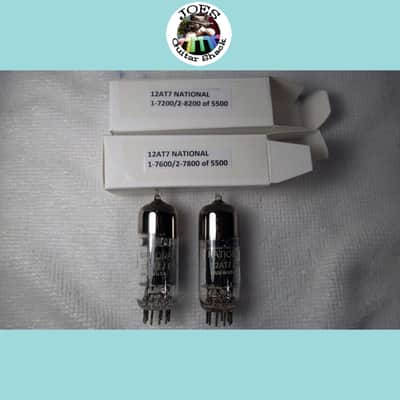 1960's National 12AT7 6201 ECC81 Triple Mica Long Black Ribbed Plate "Super Strong Match Pair Tubes" 7000+ of 5500 = 120% The Best Sounding 12AT7 & Extremely Rare For Guitar Bass & Hi Fi Amps! #60 image 1