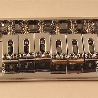 Guitar Parts 6 Saddle HARDTAIL BRIDGE - Top Load - CHROME image 1