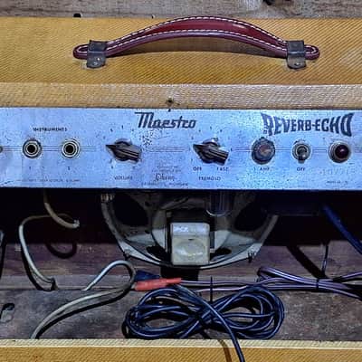 1961 Gibson Maestro GA-1RT Echo-Reverb Tube Amp With Footswitch*Tweed* image 5