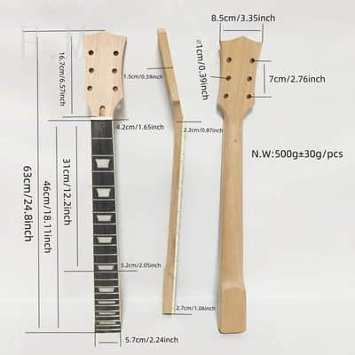 Mahogany Wood Guitar Neck, Rosewood Fingerboard 22 Frets, Bolt On image 10