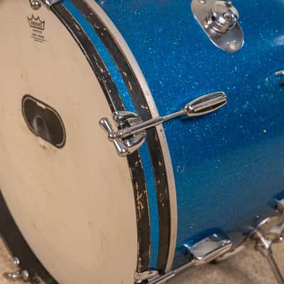 1960s Rogers Holiday Headliner Sparkling Blue Pearl Drum Set image 16