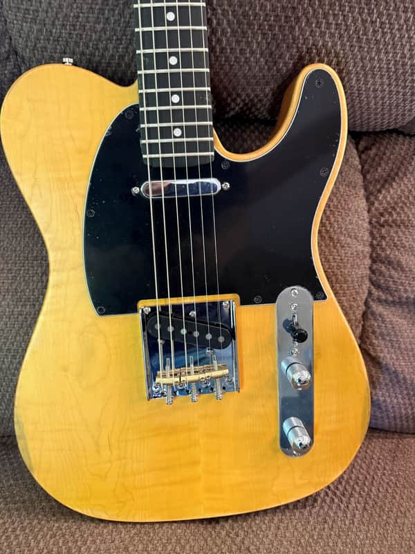 Custom Black Guard Telecaster flamed Maple Top & Ash Body. Black Maple neck image 1