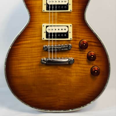 ESP LTD EC-1000FM Deluxe, AA Flame Maple Top, Seymour Duncan Slash APH-2 Set, Amber Sunburst, Korea, w/HSC 2017 image 10