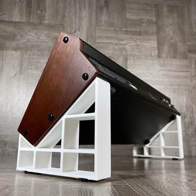 Low 40º Universal Stand for Behringer Desktop Modules & Moog 60HP 104HP Eurorack Cases - color WHITE - by KZcraftworks - USA image 5