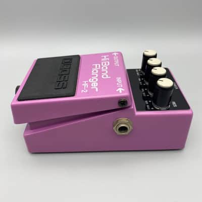 Boss HF-2 Hi Band Flanger (Made in Japan, Vintage Original box, Manual, Green Label) 1985 - 1989 - Pink image 3