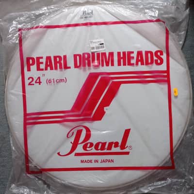 Pearl Vintage 80s WA medium 24 " bass drum head MIJ 80s - White image 1