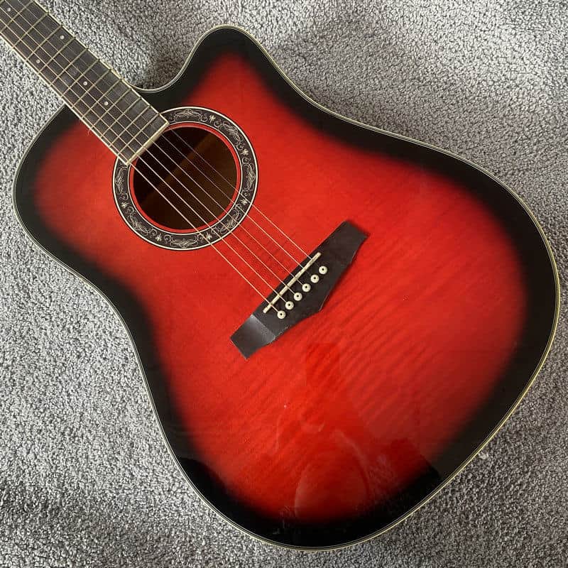 Sunburst 41 Inch Acoustic Electric Guitar, Tiger Maple Top, Rosewood Fingerboard image 1
