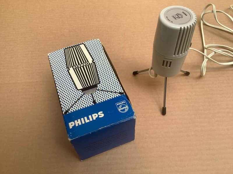 PHILIPS EL 3757 / 00 stereo MICROPHONE VINTAGE TRIPOD OR STAND STEREO MICROPHONE RARE image 1