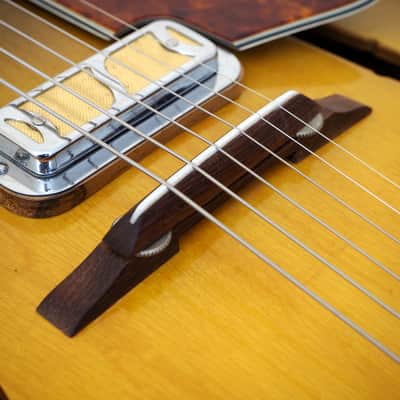 1961 Harmony H74 Meteor Neo Cutaway Vintage Guitar Near Mint DeArmond Gold Foil Pickups w/ohc image 9