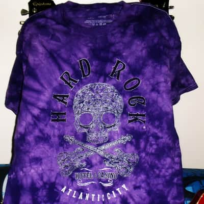 hard rock cafe atlantic city nj official skull logo 2xl tee - metal guitar kiss megadeth metallica alice cooper pop image 1
