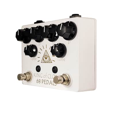 68 Pedals King of Clone Dual Overdrive Distortion Pedal - White image 3