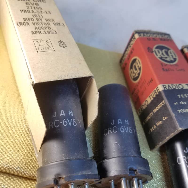 RCA ONE (1) JAN-CRC-6V6 tNOS AT1000 TESTED Vacuum Tube military metal Premium Beam Power 6V6 VT-107 6V6Y 1942-1952 image 1
