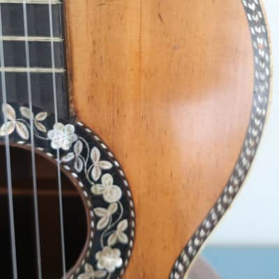 Antique 1890s Unknown Classical Baroque Parlor Guitar Exquisite Inlays Wood Rosewood Mahogany Martin Regal Washburn Possibly Made By Aubry-Maire or Jérôme Thibouville-Lamy (J.T.L.) Mirecourt, France image 4