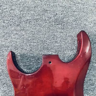 Transparent Red Floyd Rose Ready Guitar Body, Unfinished image 5