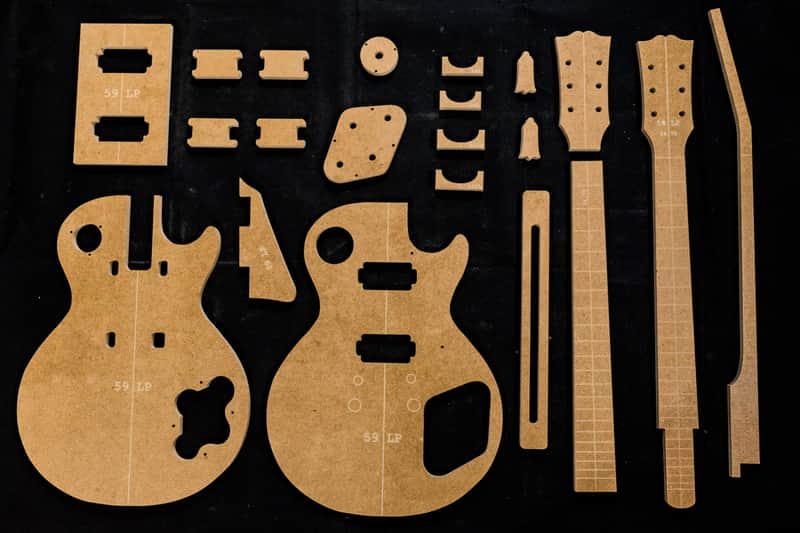 Guitar Templates ~ 59 LP Vintage ~ Poly Coated 1/2" MDF ~ CNC Router Set w/ Neck image 1