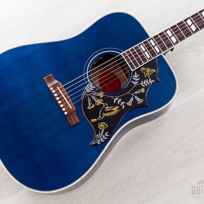 2022 Gibson Custom Shop Hummingbird Acoustic Electric Guitar Viper Blue Quilted Maple, Near-Mint w/ Case image 1