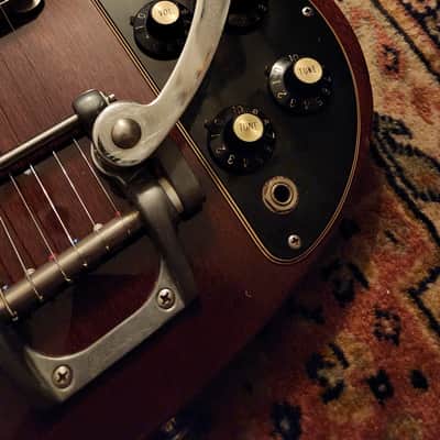 1972 Gibson SG Deluxe Cherry w/ 70s Gibson SG Case | Gibson Embossed T-Top Humbuckers, Factory Gibson Bigsby B5 image 8