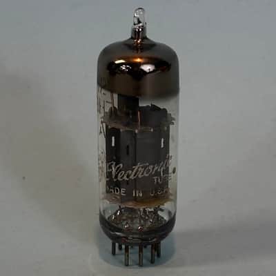 1960 General Electric 12BH7 Vintage Gray Plate Halo Getter Tube! T517 image 2