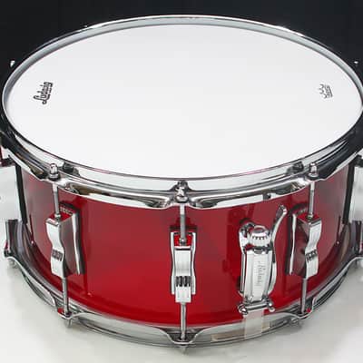 Ludwig Vistalite 6.5" x 14" Snare Drum w/ VIDEO! Red Vista Lite Acrylic image 2