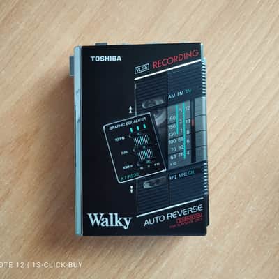 Toshiba Walkman walky radio recorder casstte Player KT RS 30 black working image 1
