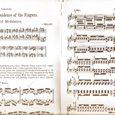 Exercises for Independence of the Fingers by I. Philipp in Part I Part II- 1926 Edition Printed in the U.S.A. Vintage Music Sheet image 2