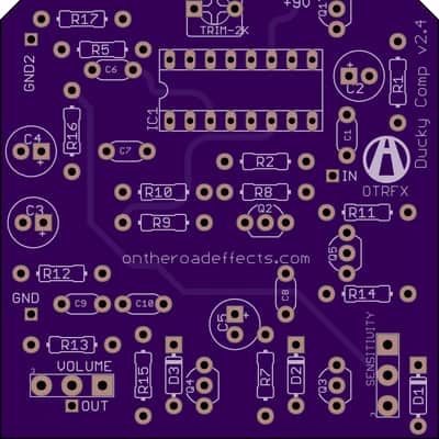 Ducky Comp PCB *NEW v2.4 LM13700 IC* - Build your own vintage Dyna Comp Compressor! image 1