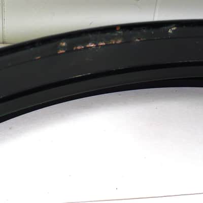 22" Metal Bass Drum Hoops / Pair / Black with Green Wrap Inlay image 3