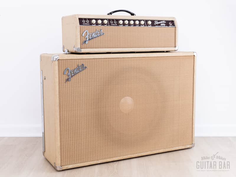 1963 Fender Showman Blonde Brown Panel Vintage Piggyback Tube Amp 1x15 Tone Ring w/ JBL D130F image 1