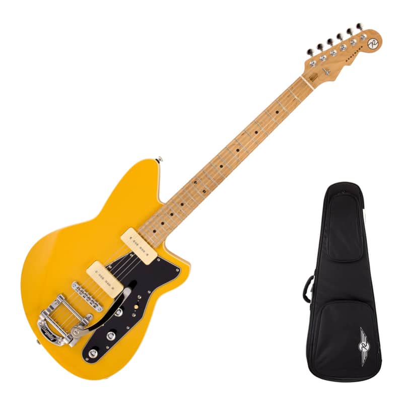 Reverend Jetstream 290 Bigsby Electric Guitar, Vintage Yellow with Reverend Soft Case image 1