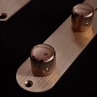 Made-to-Order - Brushed Gold - Control Plate, Neck Plate and Knobs for Telecaster - Hand-finished image 3
