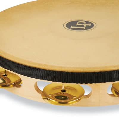 LP Pro 10 Inch Single Row Headed Tambourine - Brass image 3