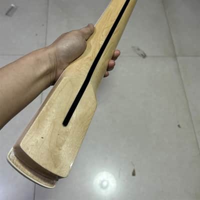 21 fret Maple J BASS guitar neck part Maple Fretboard Block Inlay gloss nut 38mm image 5