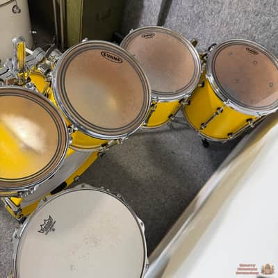 RARE! Sonor Designer Maple Light 20,10,12,14,15 + 14x4 Drum Kit - Yellow image 6