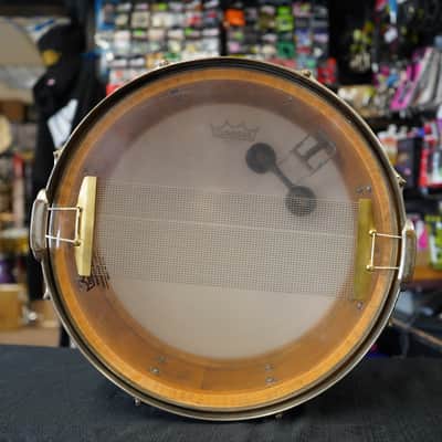 Vintage 1950s Ludwig & Ludwig USA Maple/Poplar 6.5x14" Snare Drum - Black Lacquer Finish image 14