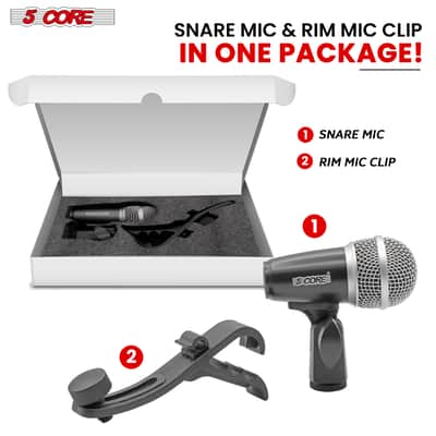 5Core Snare Mic XLR Cardioid Tom Drum Kick Instrument Microphone BLACK image 7