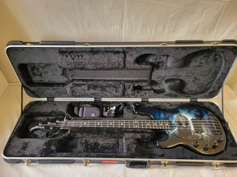 Ernie Ball Music Man Stingray 2017 - Stealth Black / Custom Jason Voorhees Paintjob image 1