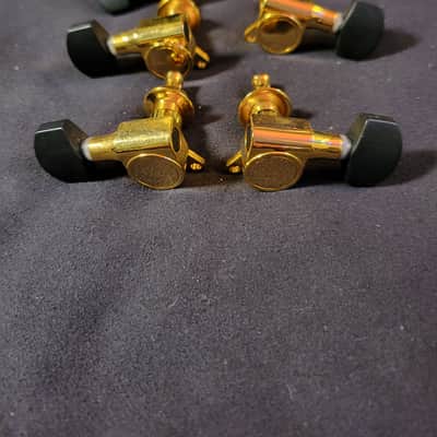 Unbranded 3 A Side Guitar Tuners Black / Gold image 2