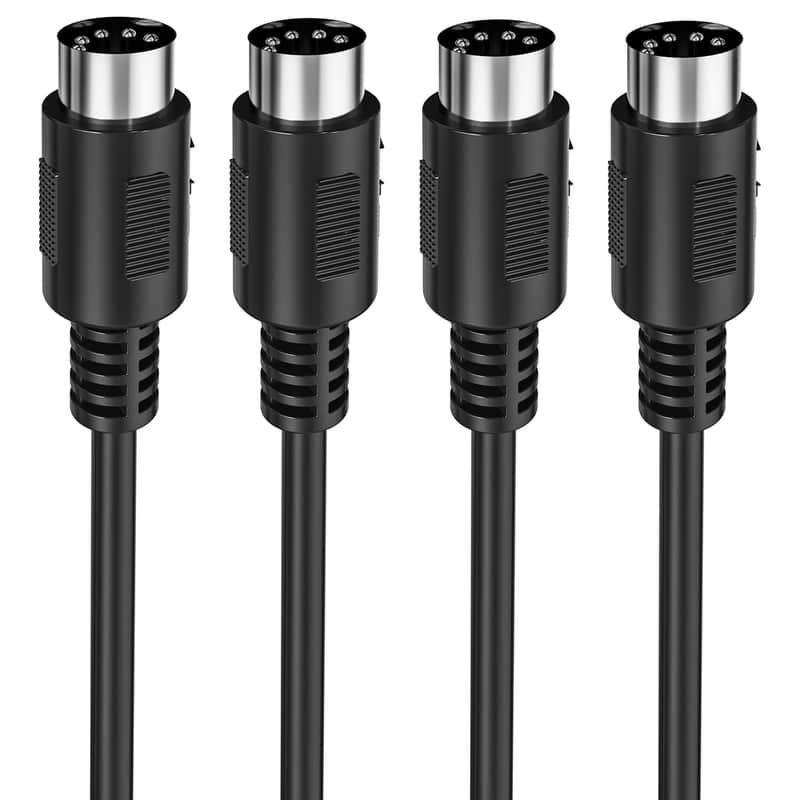 MIDI Cable, 2-Pack 6-Feet Male to Male 5-Pin MIDI Cable Compatible with MIDI Keyboard, Keyboard Synth, Rack Synth, Sampler, External Sound Card, Sound Source and Other Music Gear image 1