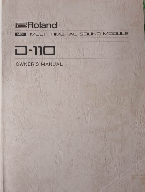 Owner's Manual for Roland D-110 1988 image 1