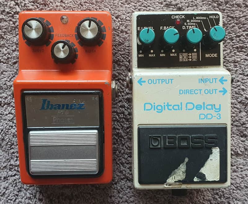 Boss DD3 Digital Delay & Ibanez PH9 Phaser *NOT WORKING* /Vintage Long Dash Made in Japan MIJ/ image 1