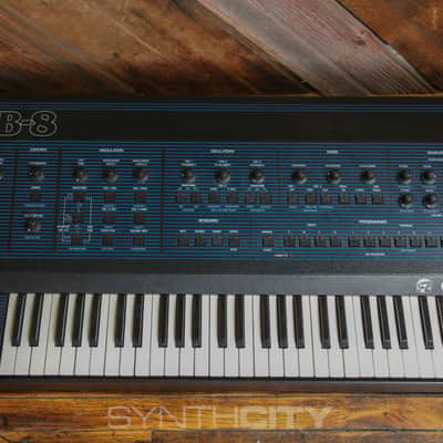 Oberheim OB-8 61-Key 8-Voice Synthesizer 1983 - Blue with Wood Sides image 6