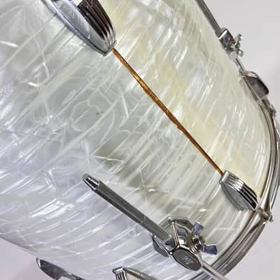 Ludwig 16x16"WMP Floor Tom Drum Vintage70s Blue/Olive 3Ply White Marine Pearl'79 image 7