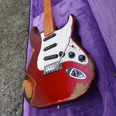 Custom Strat Candy Apple Red Rocker Relic Finish image 6