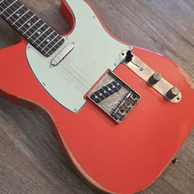 Big River “Moses” T-Style • Aged Fiesta Red Nitro • Roasted Maple/Rosewood Neck • A5 Vintage Style P/U’s image 6